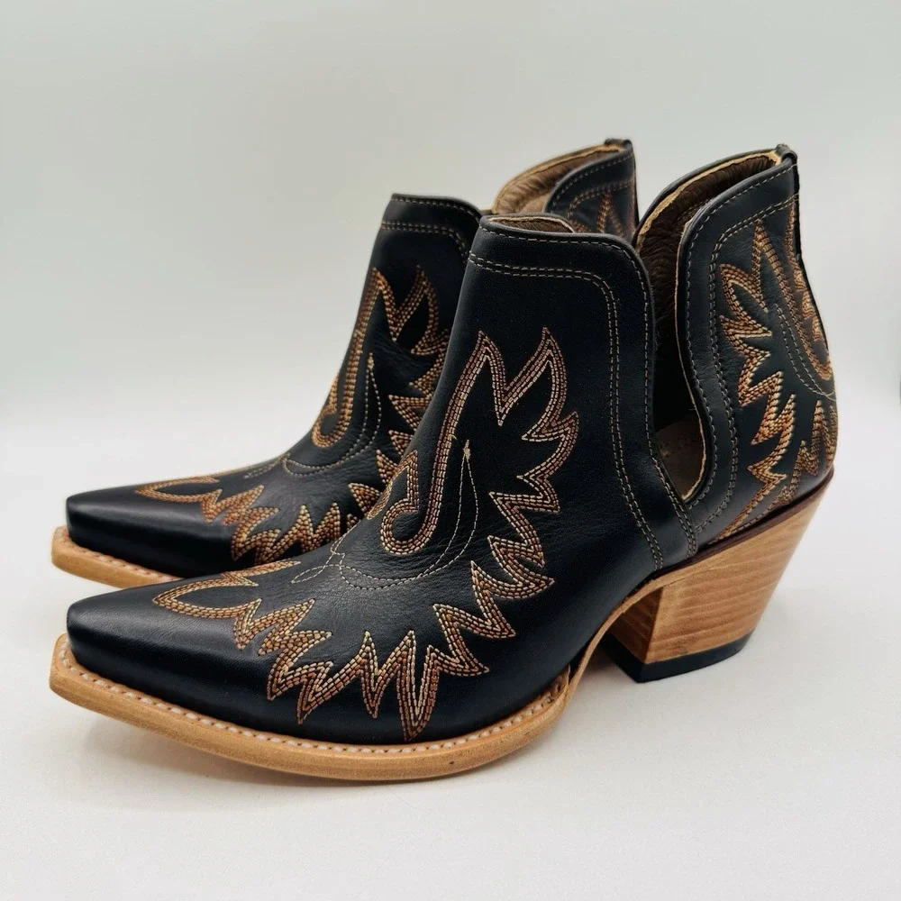 Ariat Dixon Brooklyn Boots Women's Size 8 B Black Leather Snip Toe